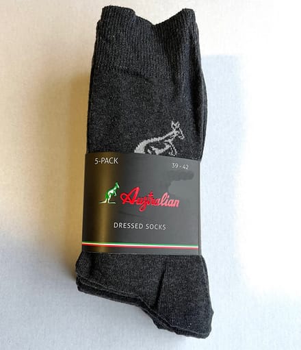Australian Sokken - Unisex - 5-Pack - Maat 39-42 - Donker Grijs