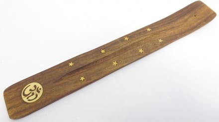 Wierookhouder OHM Mangohoutenplankje 25 cm lang 3 cm breed