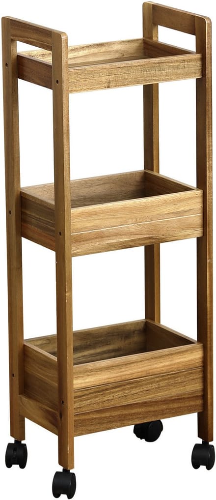Tendance Opbergkast - hout - trolley - 3 vakken - 79 x 28,5 x 21 cm