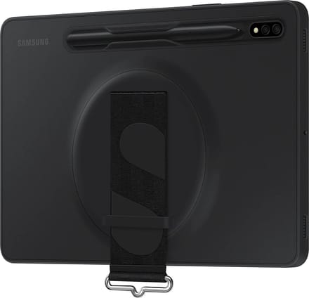 Samsung Galaxy Tab S8 - Siliconen Hoesje met Strap  - Zwart