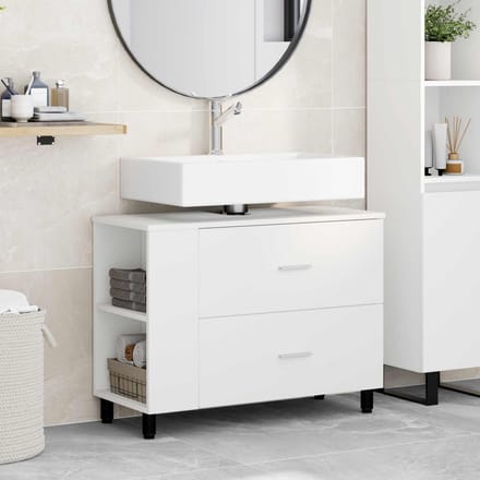vidaXL - Badkamer - vaniteitsunit - Wit - 80 - x - 35 - x - 60 - cm - Bewerkt - hout