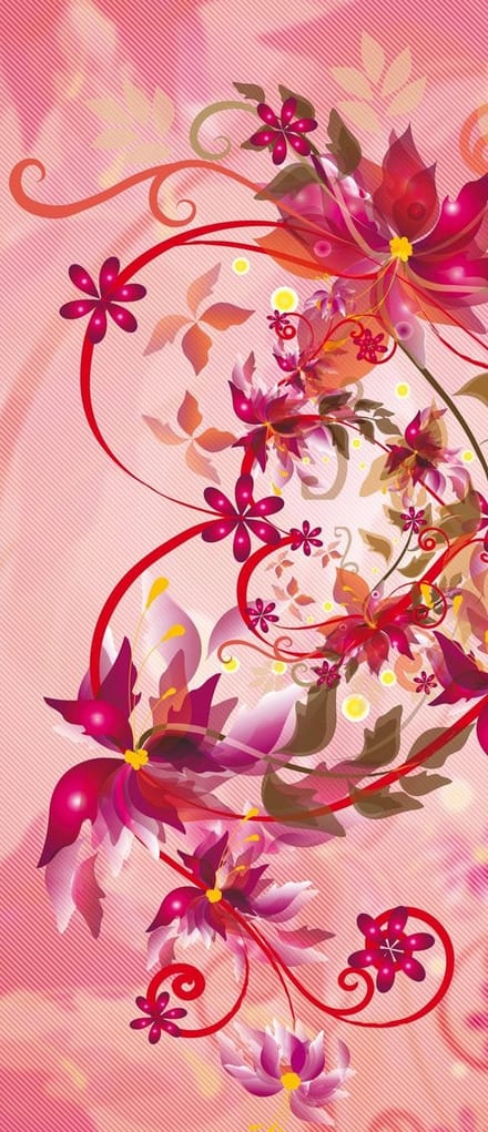 Abstract Art Flowers Heart Photo Wallcovering