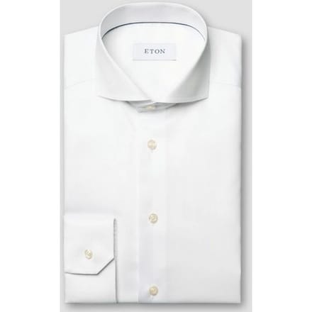 Eton Overhemd Extreme Cutaway Uni Color Signature Twill Wit / male