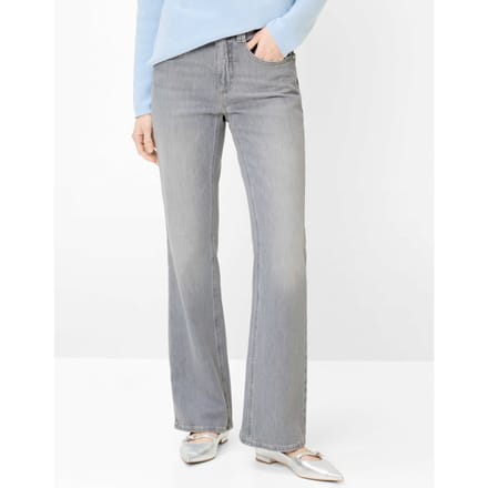 Brax Dames Jeans  Style MARY BOOT USED SILVER GREY, denim lichtgrijs, maat 46