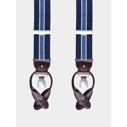 Profuomo Bretels braces luxe 36mm stripe navy pp1l00002b/410