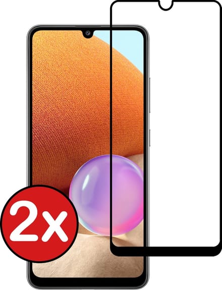 Screenprotector - 2 Stuks - Geschikt voor Samsung Galaxy A32 5G - Full Cover - Beschermglas - Gehard Glas - Tempered Glass - Screen Protector