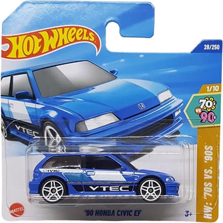 HOT WHEELS HONDA '90 CIVIC EF BLUE 28/250 1:64 HW '70S VS '90S
