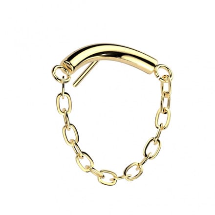 Piercing push in chain plain 1.2x6 - goud - LMPiercings