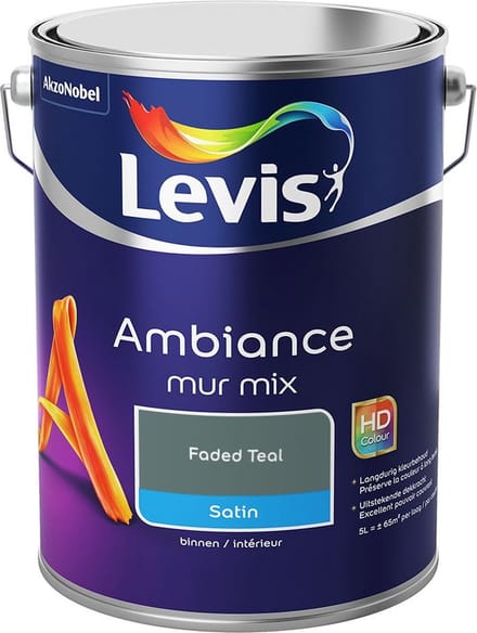 Levis - Ambiance Mur Satin Mix - Faded Teal - Mengverf - 5 L