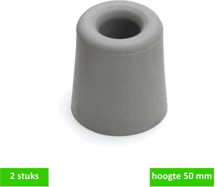 DEURBUFFERS RUBBER 50 MM GRIJS 2 ST.
