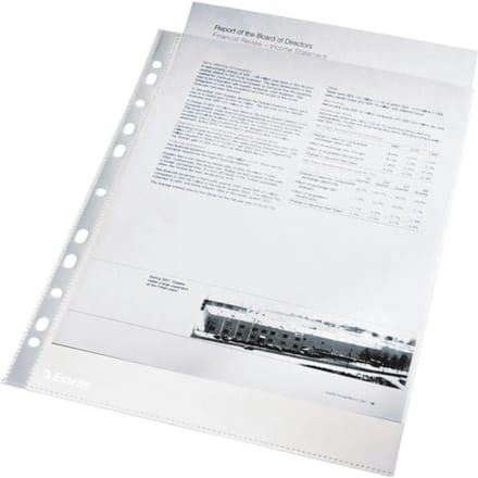 Esselte Economy A4 Insteekhoezen (100 Stuks) - 40 Micron - Transparant