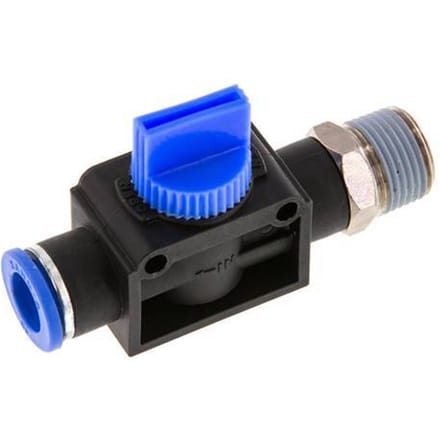 10 mm - R3/8'' Kunststof/Messing 3/2-Weg Handafsluiter Ontluchting aan Buiszijde