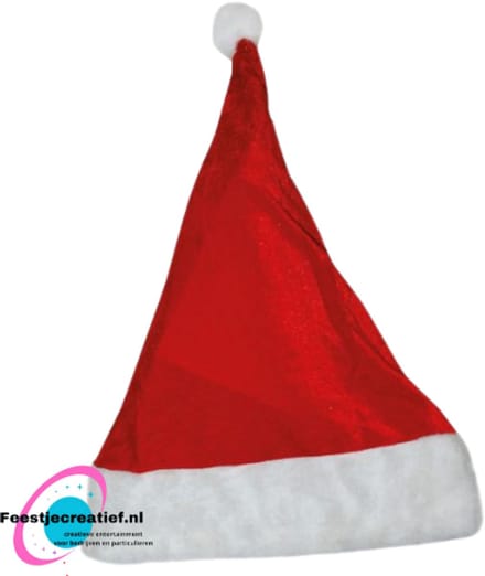 Kerstmuts - Santa Hat - witte pluche