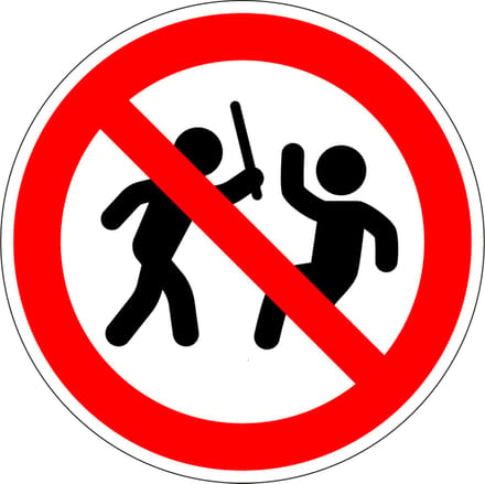 Verboden voor geweld sticker 100 mm