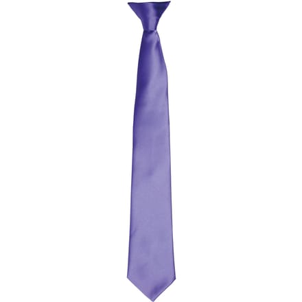 Premier Kleuren Heren Satin Clip Tie (Paars)