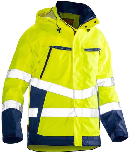 Jobman 1283 Hi-Vis Shell Jacket 65128362 - Geel/Navy - XXL