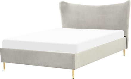 CHALEIX - Tweepersoonsbed - Lichtgrijs - 140 x 200 cm - Fluweel