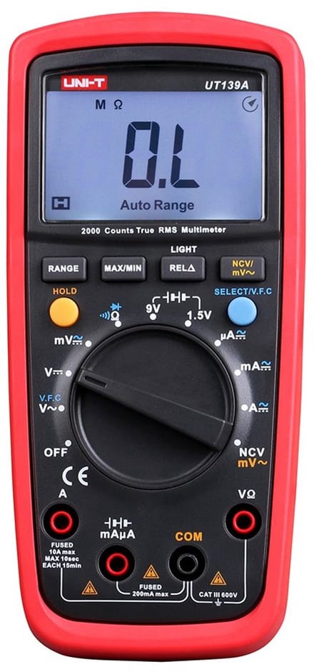 Digitale Multimeter True RMS met Frequentie NCV Weerstand Spanning Temperatuur Meting CAT III 600V