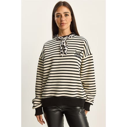 Gestreepte Hoodie met Koord
