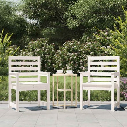 vidaXL - Tuinstoelen - 2 - st - 60x48x91 - cm - massief - grenenhout - wit