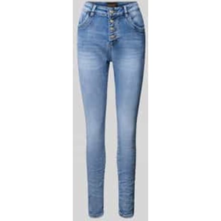 Skinny fit jeans met knoopsluiting