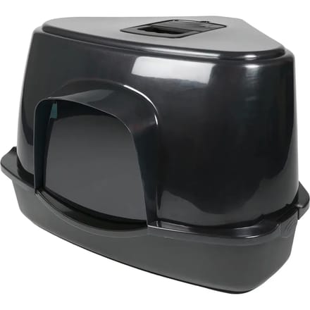 EBI Cat House Prism 70 - Zen Series - Hoek kattenbak - Gesloten Kattenbak - 70x56x46cm Zwart