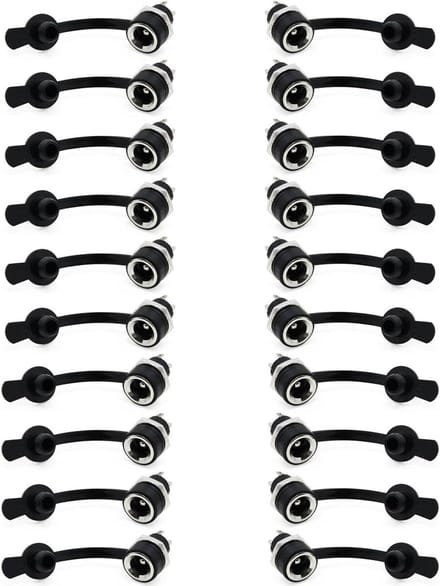 20 STKS 5.5x2.1 MM DC Power Jack Socket 2 Pin Vrouwelijke Metalen Ronde Panel Mount Stekker Connector Adapter met Stofdichte Cap