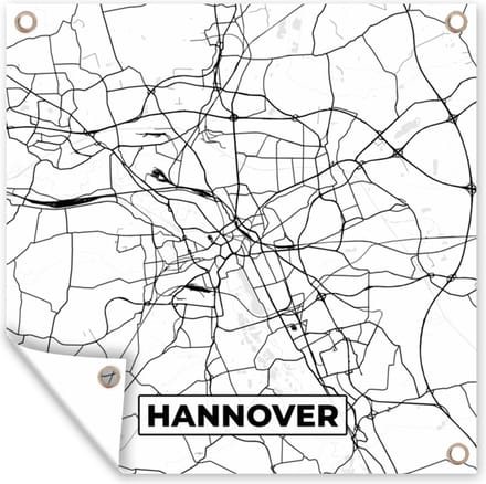 Tuindoek Hannover - Plattegrond - Kaart - Stadskaart - 100x100 cm