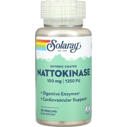 Nattokinase, 100 mg, 1.250 FU, 30 vegetarische capsules