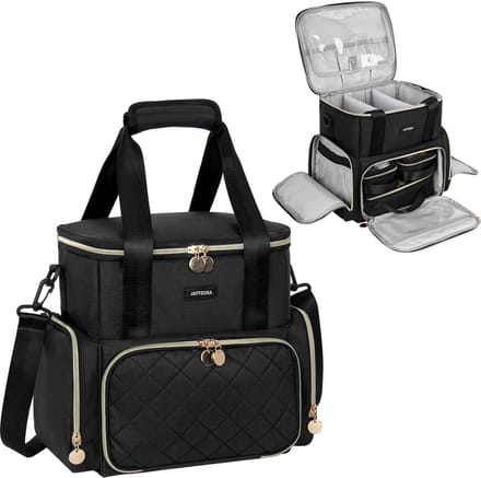 Grote make-up make-uptas Dubbellaags make-up organizer, zwart, opbergtas
