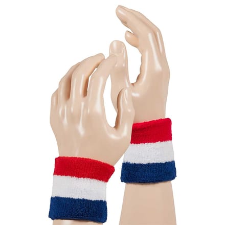 Feest polsband - gekleurde polsband - One size / Rood/wit/blauw