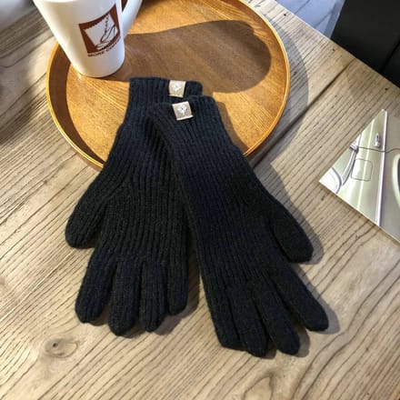 Without Lemon - Dames Winter Handschoenen - Knitted - Acrylic - Warm - Comfort - One Size - Zwart