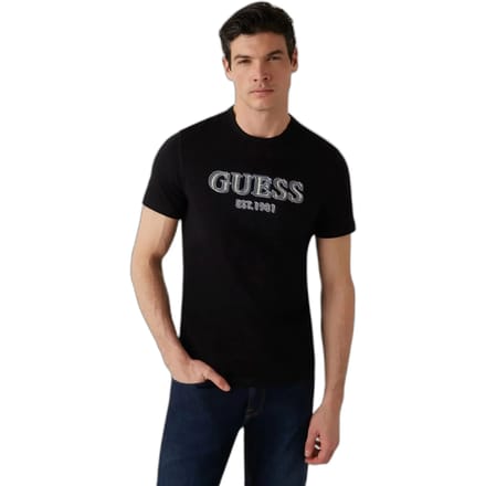 T-shirt met ronde hals Logo Guess