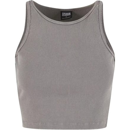 Urban Classics Washed Rib Jersey Cropped Top Dames Top - grijs - S