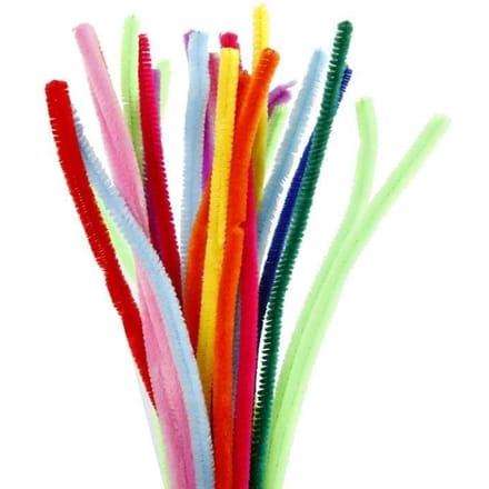Creotime Chenille draad, dikte 9 mm, kleuren assorti, 200 assorti