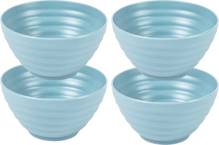 Plasticforte Schaaltjes - 4x - blauw - kunststof - 14 x 6.5 cm - kommen