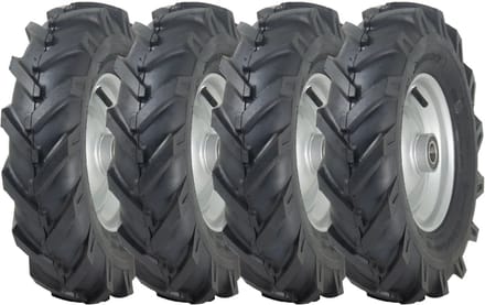4.80/4.00-8 Rotovator-velg met open midden en noppen, 25 mm kogellager (set van 4)