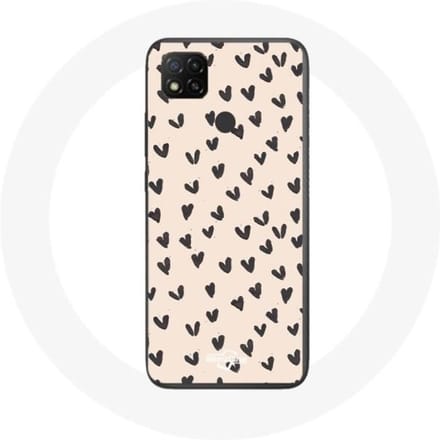 Xiaomi Redmi 9C Black Hearts-achtergrondhoesje