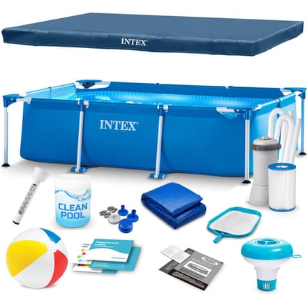 Intex Rectangular Frame - Opzetzwembad - 300 x 200 x 75 cm - Met Filterpomp - 16-in-1 Mega Set