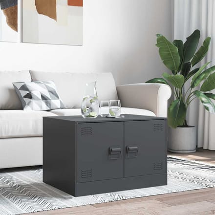 vidaXL - Salontafel - 67x50x44 - cm - staal - antracietkleurig
