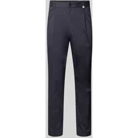 regular fit stoffen broek met logodetail model 'Lester'
