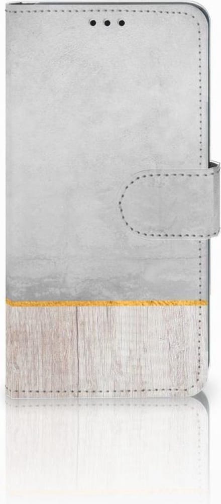 Samsung Galaxy S10 Book Style Case Wood Concrete