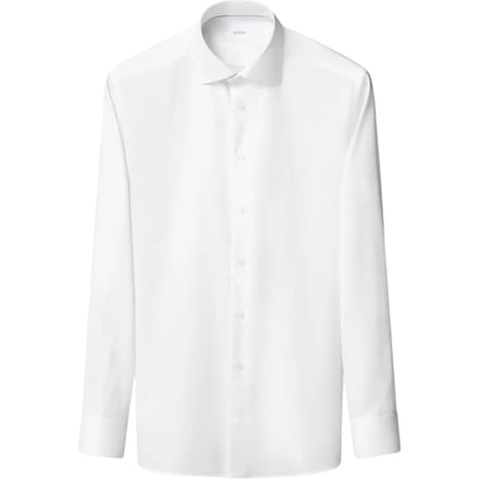 Eton Semi Solid Cotton Lyocell Shirt Lange Mouw Overhemden Wit 100015130