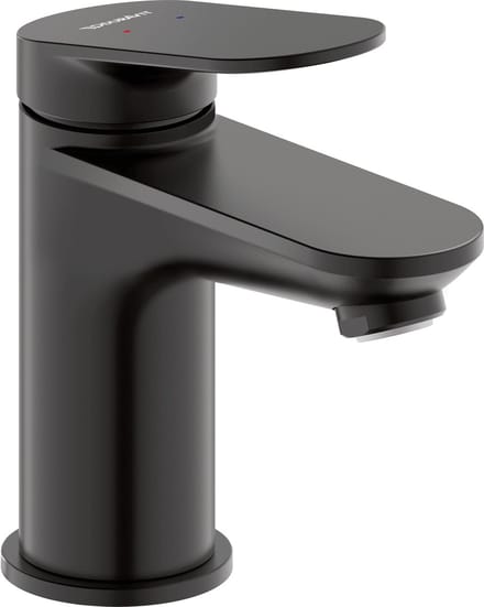 Duravit Wave wastafelkraan - s-size - opbouw - 1-gats - eengreeps - zonder waste - mat zwart