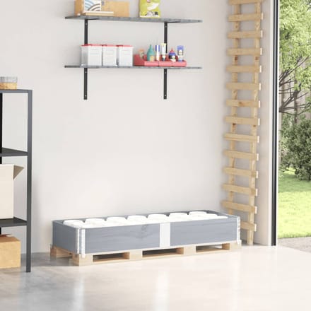 vidaXL Palletopzetrand 150x50 cm massief grenenhout grijs