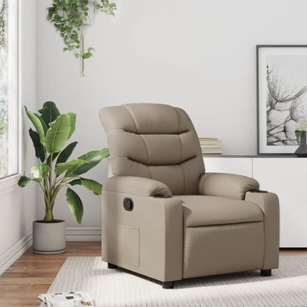 vidaXL - Fauteuil - verstelbaar - kunstleer - cappuccinokleurig