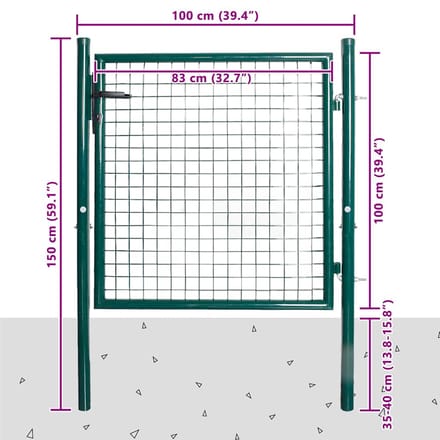 vidaXL - Enkele - deur - 100x100 - cm - gepoedercoat - staal