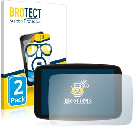 BROTECT - Screenprotector voor TomTom GO Camper Max - Folie Beschermfolie transparant 2 Stuks