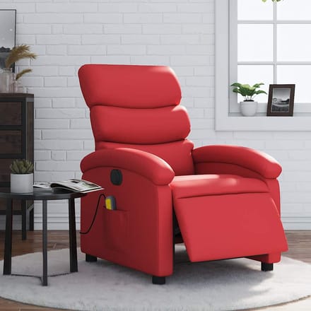 vidaXL - Massagestoel - verstelbaar - elektrisch - kunstleer - rood