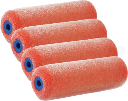 Set van 4x stuks structuur verfrollers schuimroller 2,5 x 10 cm - Verfspullen - Schildersbenodigheden